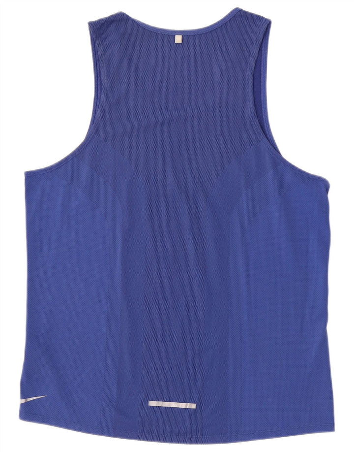 Top cu vestă grafică Nike Dri Fit pentru bărbați, poliester albastru mediu