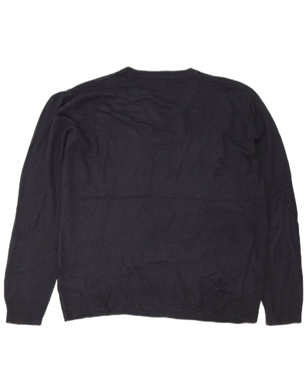 Pierre Cardin Pulover cu decolteu în V pentru bărbați, XL, acrilic, albastru bleumarin