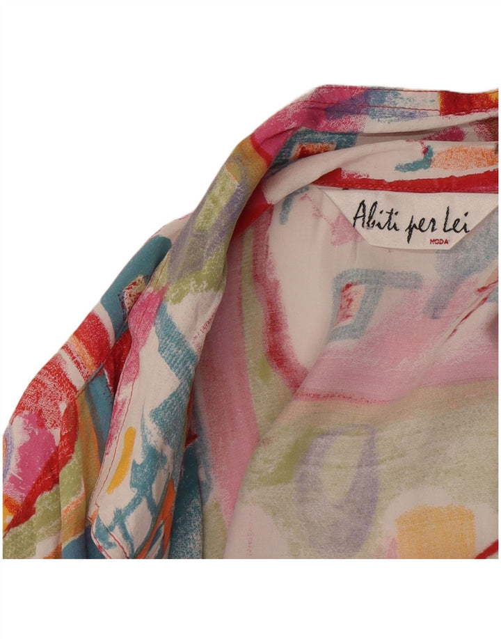 Cămașă vintage cu mânecă scurtă pentru femei IT 46 mare, multicoloră, mozaic