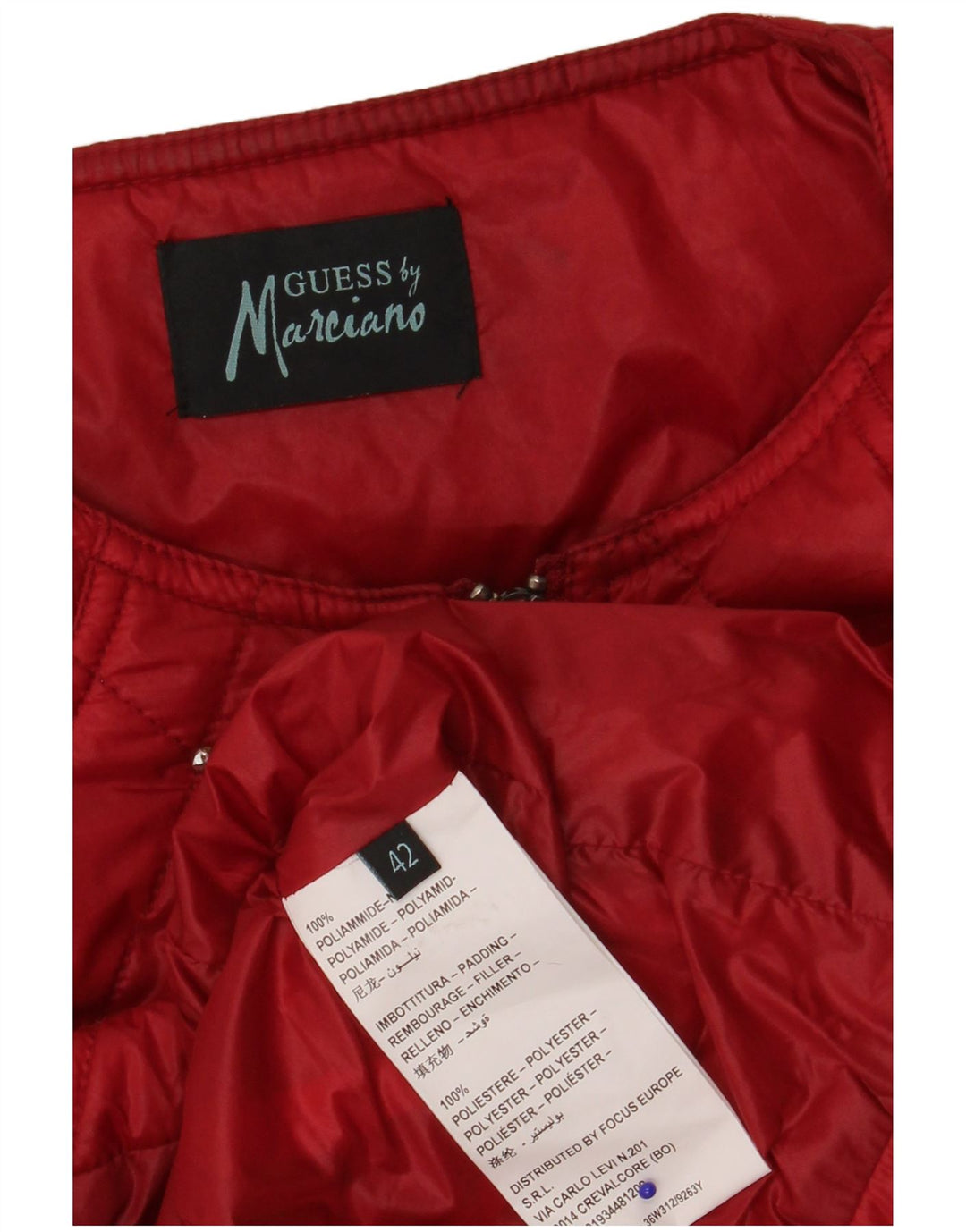 Jachetă matlasată pentru femei Guess By Marciano IT 42 Poliamidă cu pete roșii medii