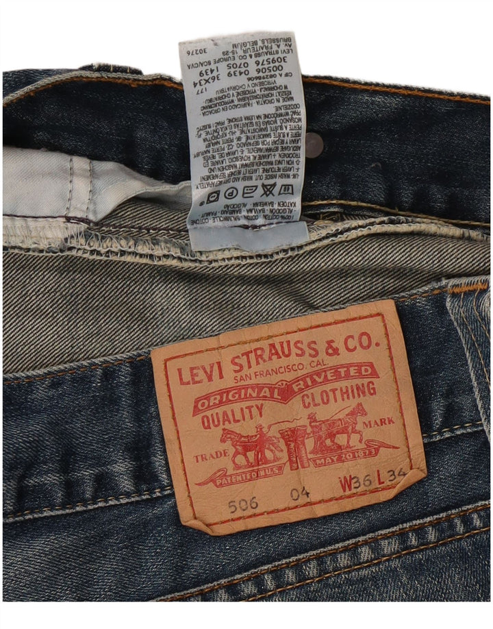Blugi drepti pentru bărbați LEVI'S 506 W36 L34 Bumbac albastru