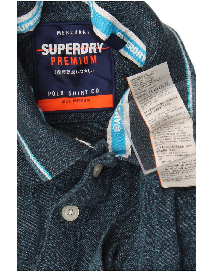 Cămașă polo pentru bărbați SUPERDRY, bumbac bleumarin mediu