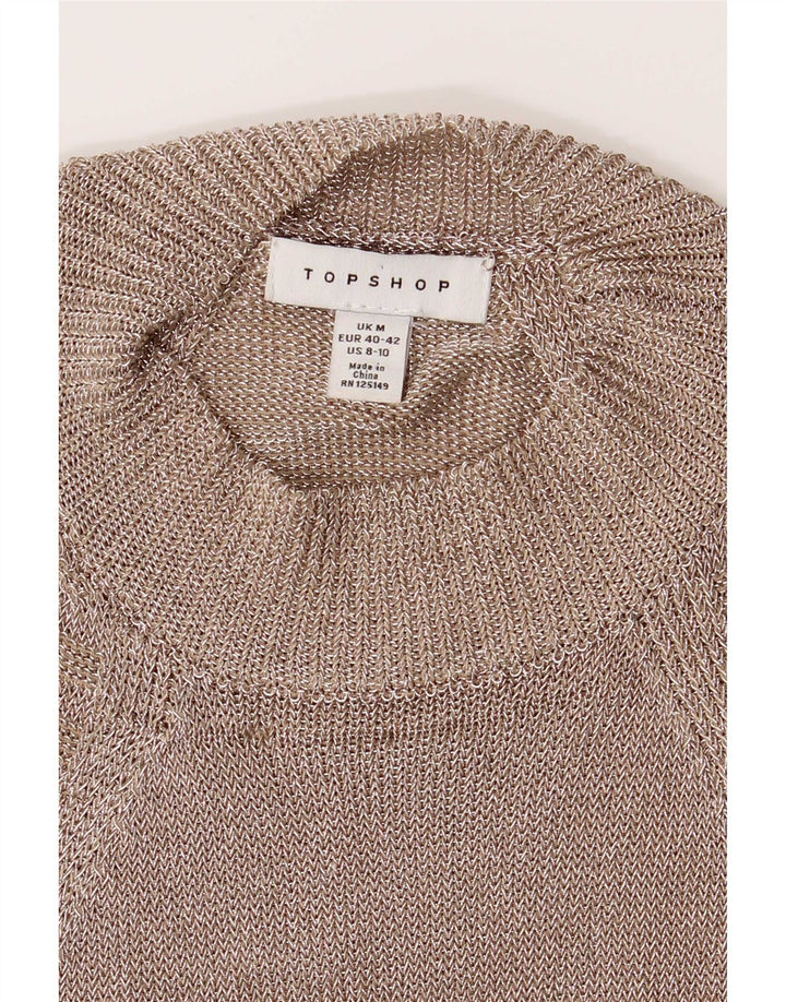 Topshop pentru femei Halter Top UK 12 Medium Silver