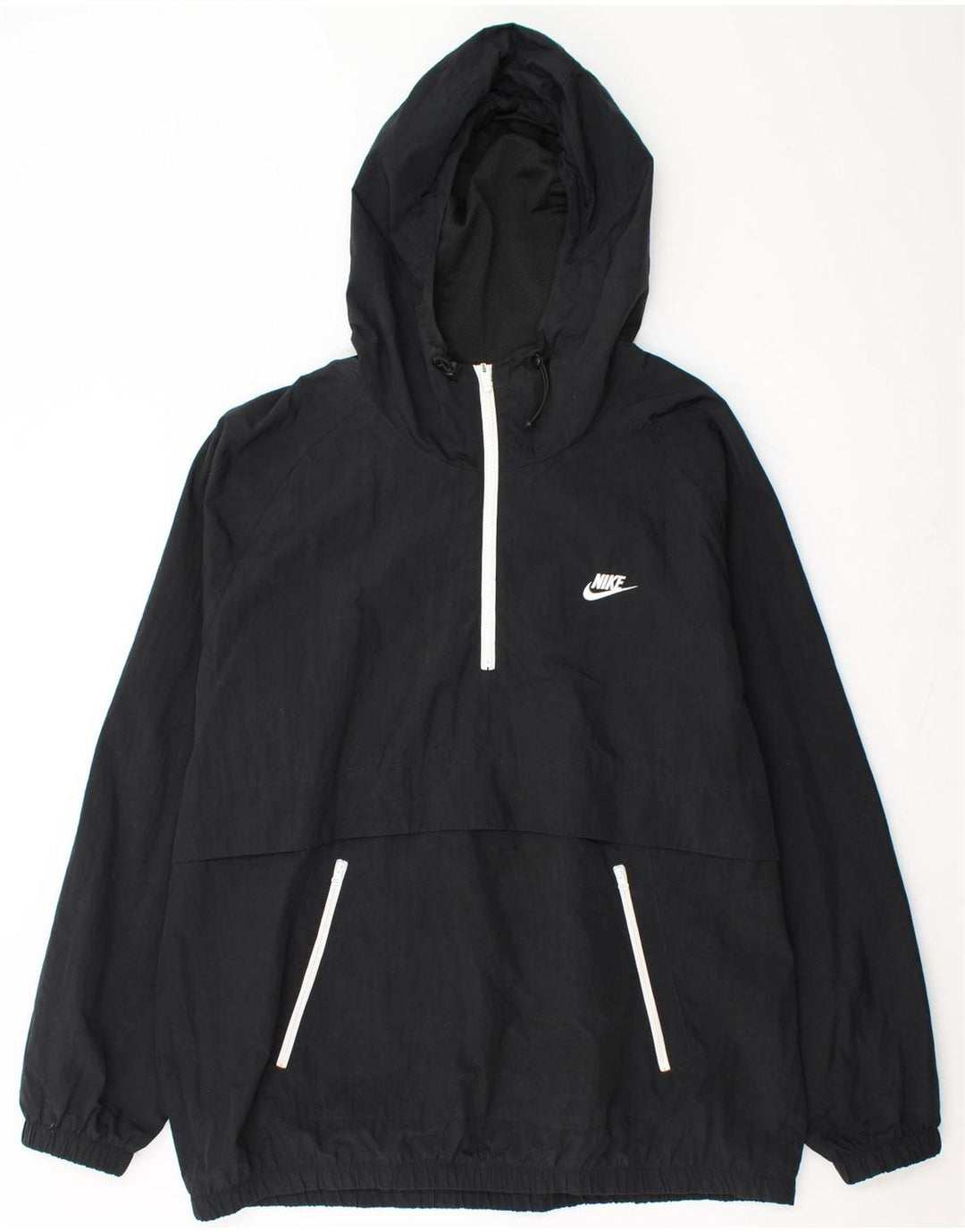 Jachetă de ploaie NIKE pentru bărbați cu glugă, UK 42 XL, nailon negru