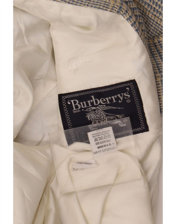 Jachetă Burberrys pentru femei, cu 3 nasturi, UK 12, albastru mediu