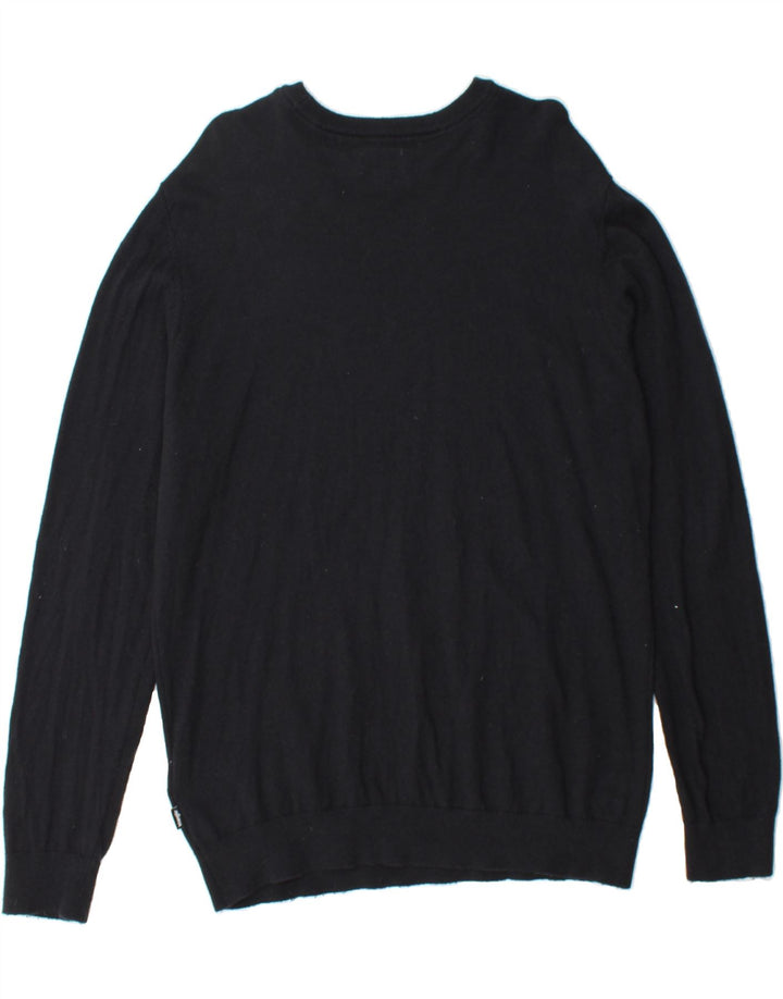 WRANGLER Mens Boat Neck Jumper Sweater Large Black Cotton Vintage Wrangler and Second-Hand Wrangler from Messina Hembry 