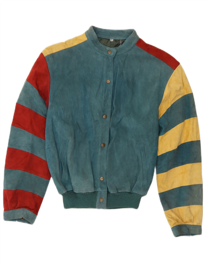 Jachetă Bomber Vintage pentru femei EU 36 Mic verde Colorblock