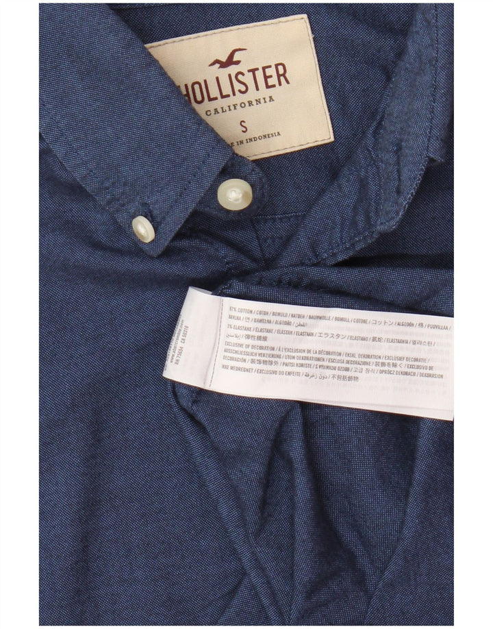 Cămașă Hollister Bărbați Mic Albastru Bumbac