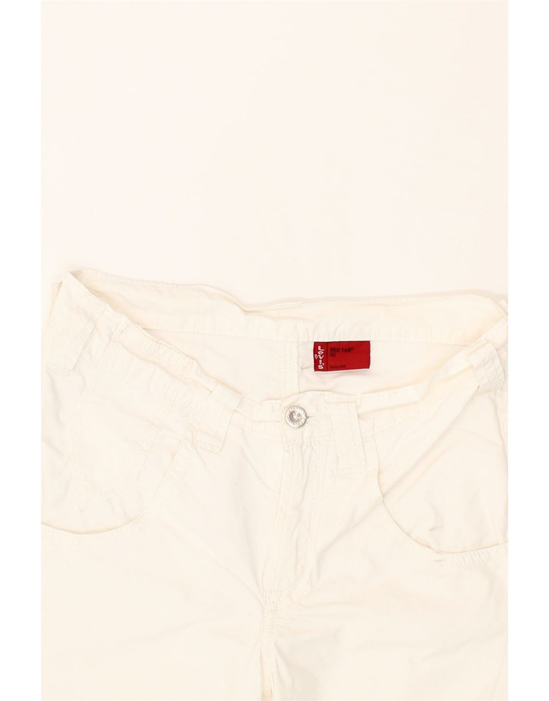 LEVI'S Boys Bermuda Shorts 9-10 Years W26  White Cotton Vintage Levi's and Second-Hand Levi's from Messina Hembry 