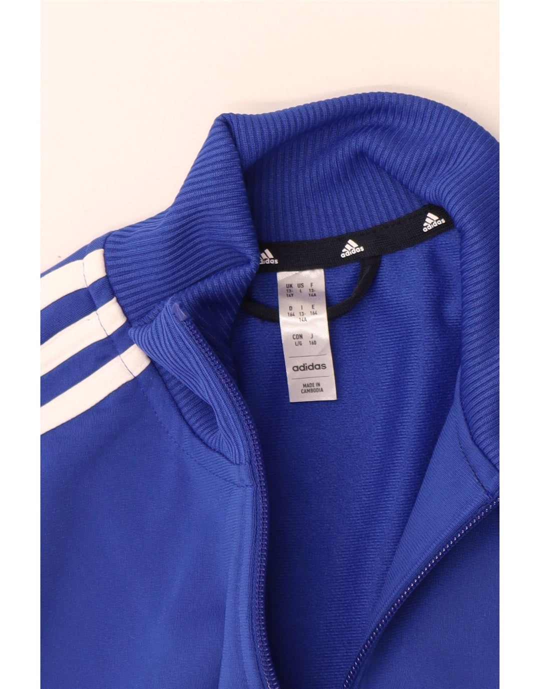 Jachetă de trening pentru băieți Adidas 13-14 ani, albastru, poliester