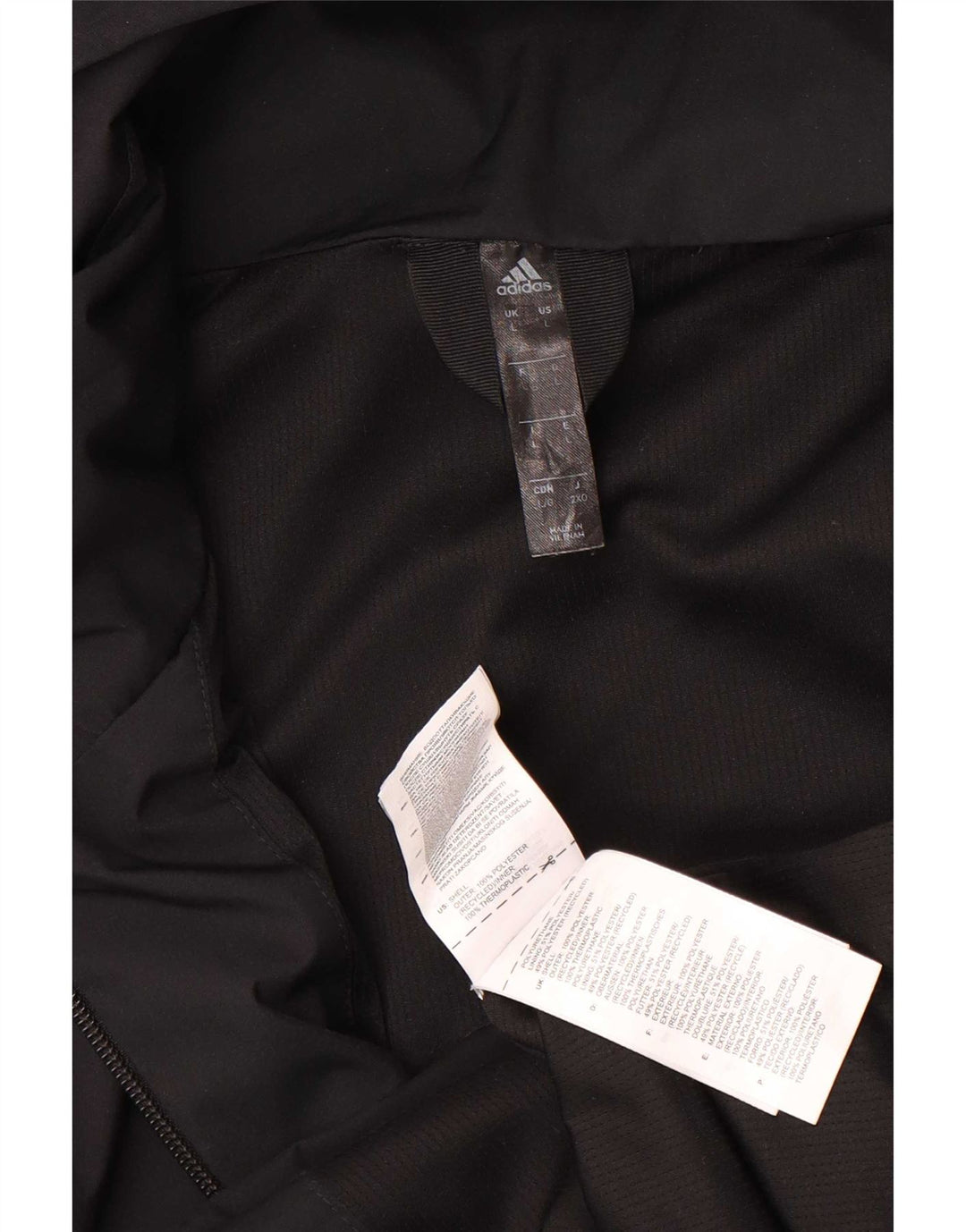 Jachetă de trening pentru bărbați Adidas cu glugă, mare, negru, poliester