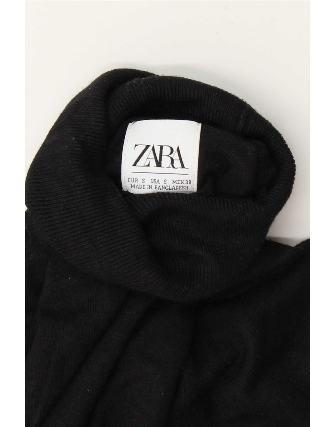 Pulover pentru femei cu gât rulat Zara UK 10 Mic Negru