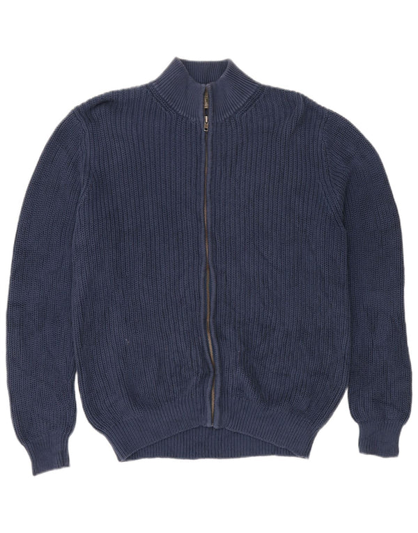Pulover cardigan cu fermoar complet pentru bărbați L.L.Bean, mare, albastru, bumbac