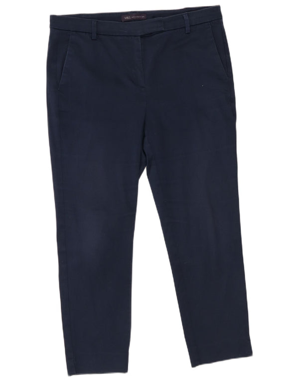 Pantaloni tăiați pentru femei Marks & Spencer UK 14 Large W32 L25 Bleumarin