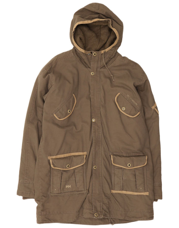 Jachetă parka cu glugă Helly Hansen pentru bărbați UK 42 XL bumbac maro