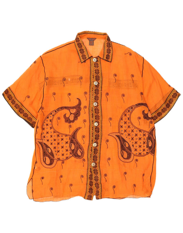 PAUL ROPP Cămașă supradimensionată pentru damă UK 14 Medium Orange Paisley