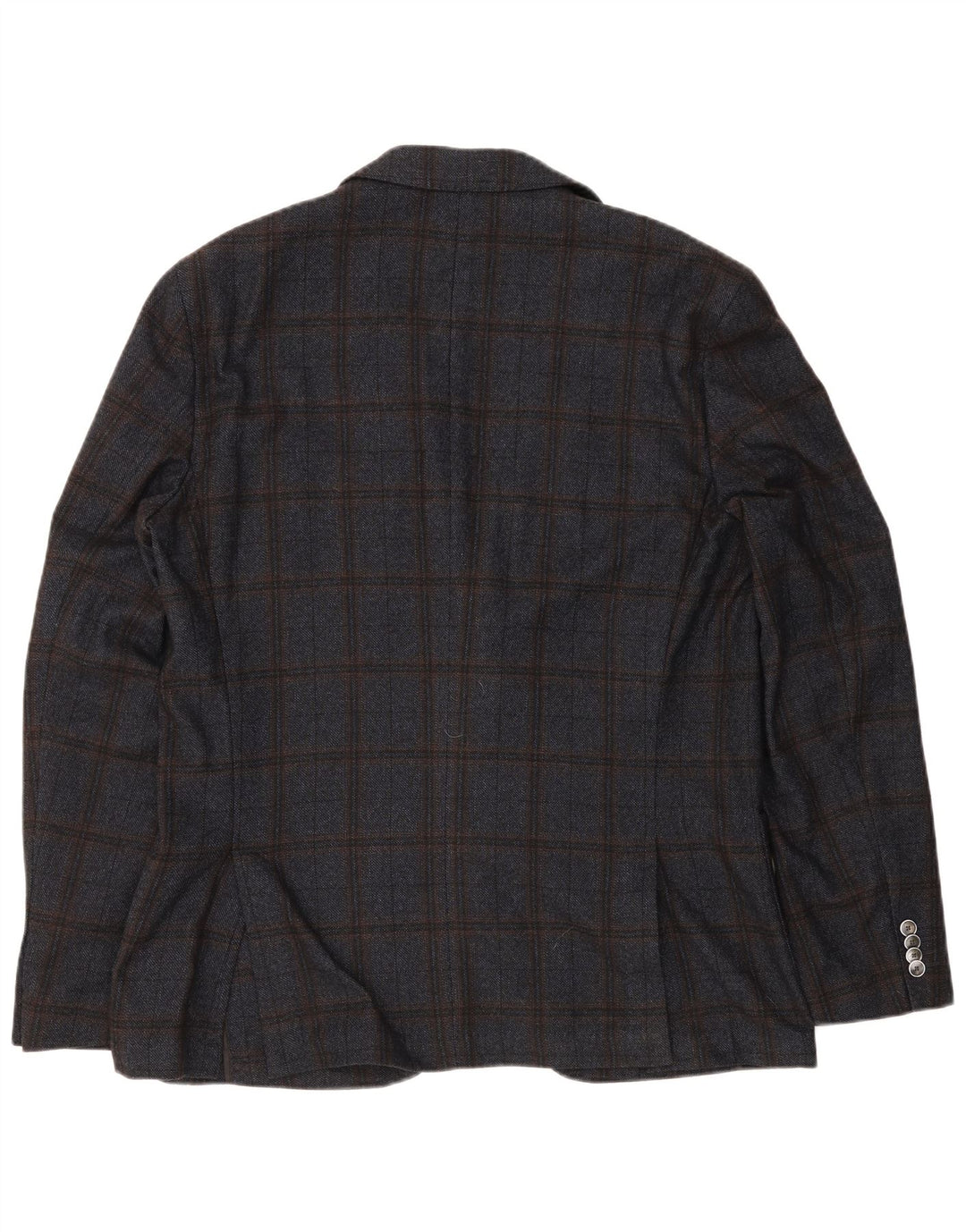 Blazer pentru bărbați Hugo Boss cu 2 nasturi EU 56 3XL Lână cu carouri bleumarin