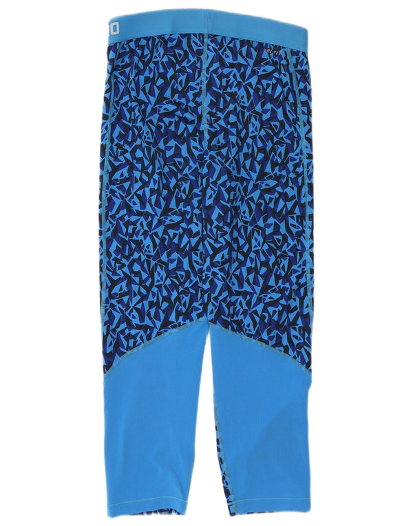 Leggings crop pentru femei Nike UK 12, poliester geometric, albastru mediu