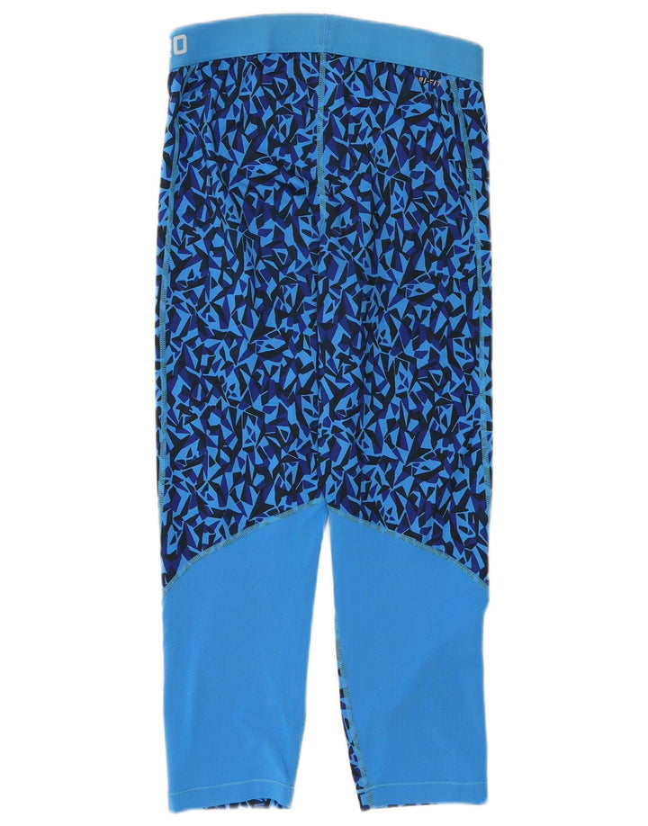 Leggings crop pentru femei Nike UK 12, poliester geometric, albastru mediu
