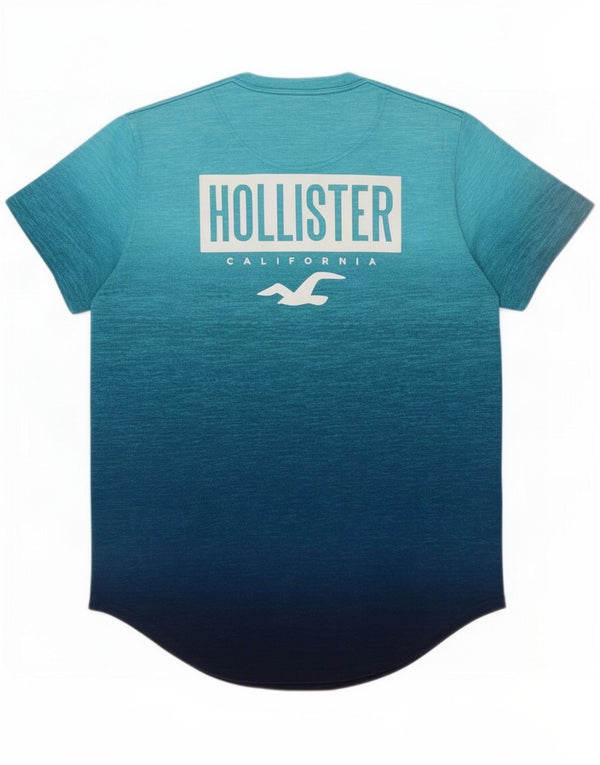 Hollister Mens Graphic T-Shirt Top Medium Blue Flecked Cotton