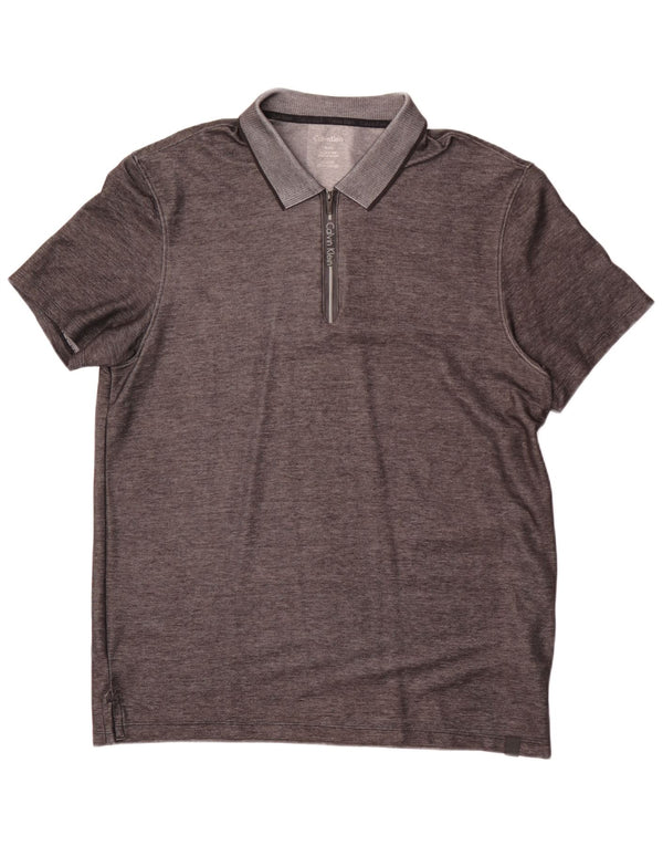 Cămașă polo Calvin Klein pentru bărbați, XL, gri pete