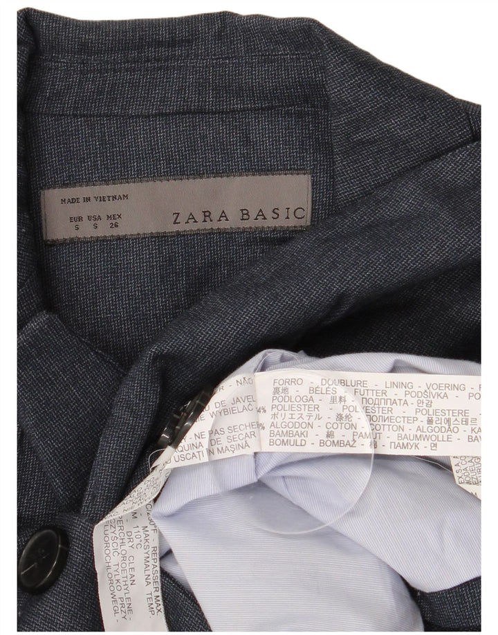 Jachetă Blazer pentru femei Zara, cu 1 nasture, UK 10, Poliester bleumarin mic