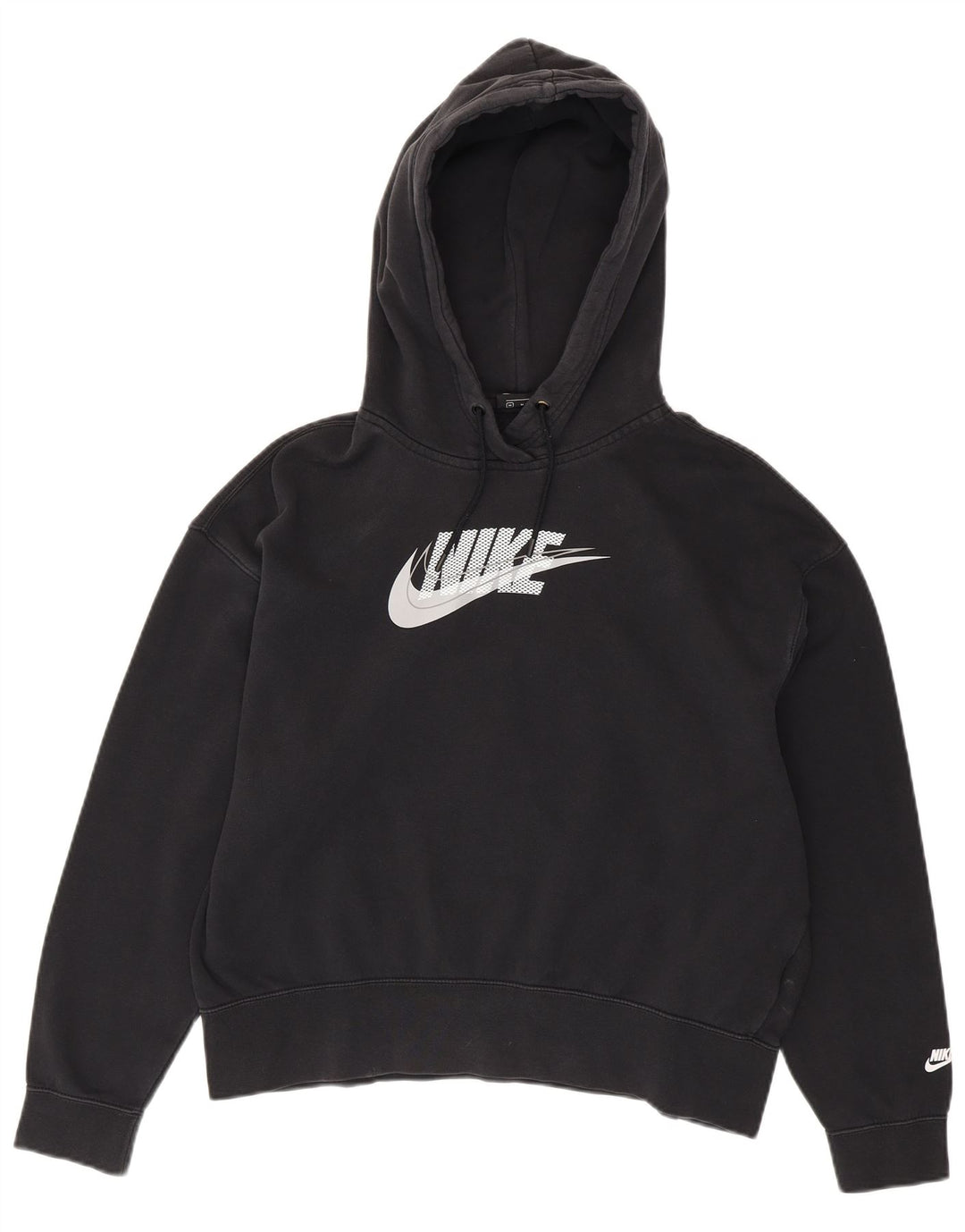Pulover NIKE Graphic pentru bărbați, bumbac mediu negru