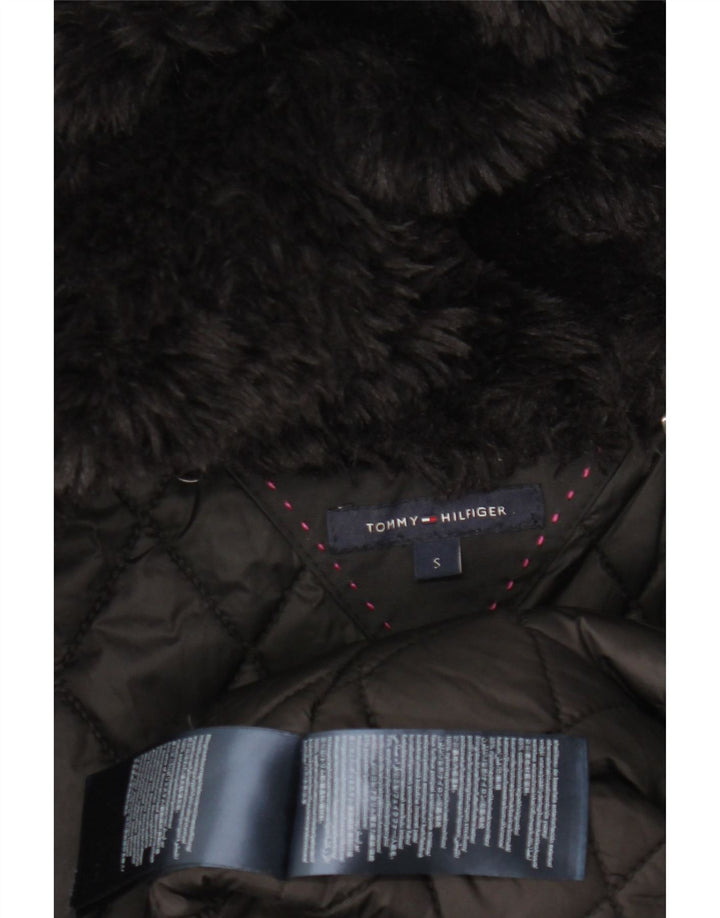 Jachetă parka supradimensionată cu glugă Tommy Hilfiger pentru femei UK 10 Small Black