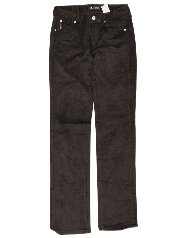 Pantaloni drepti din velur pentru femei Armani W26 L32 bumbac negru