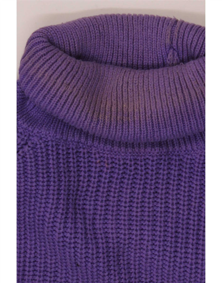 Pulover pentru bărbați Zara, cu gât rulat, din bumbac violet mediu
