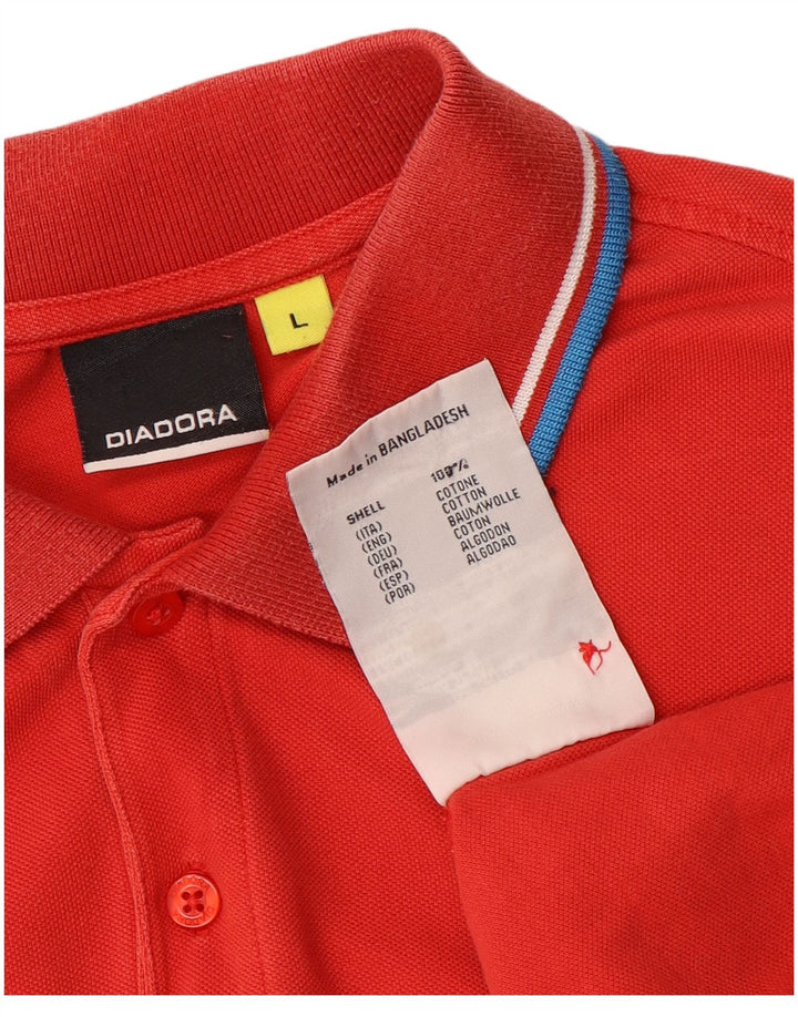 Tricou polo pentru bărbați Diadora, bumbac roșu mare