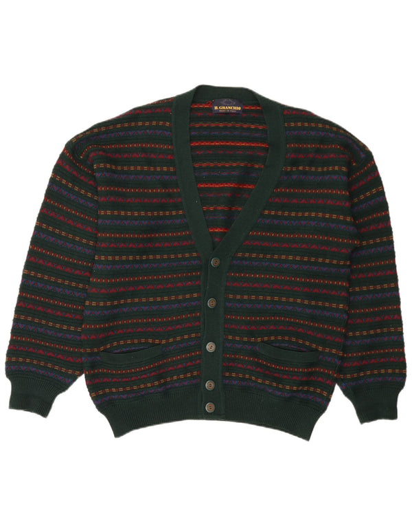 Pulover cardigan bărbați Il Granchio Lână cu dungi verzi medii
