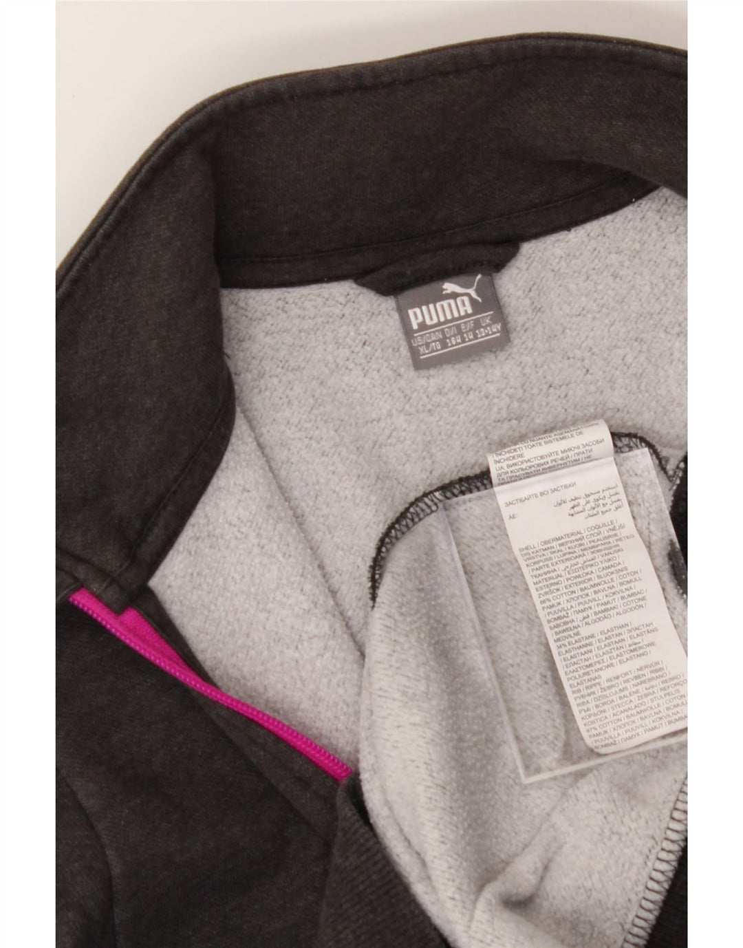 PUMA Girls Tracksuit Top Jacket 13-14 Years Grey Cotton Vintage Puma and Second-Hand Puma from Messina Hembry 