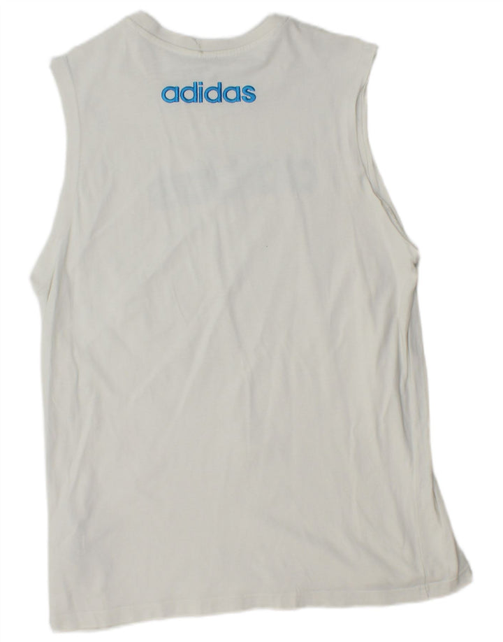 Vestă grafică Adidas pentru bărbați, bumbac alb mediu