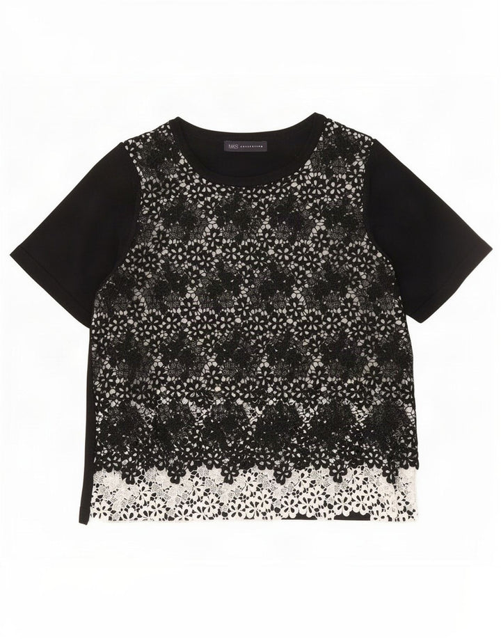 Bluză pentru femei Marks & Spencer UK 12 Medium Black Floral