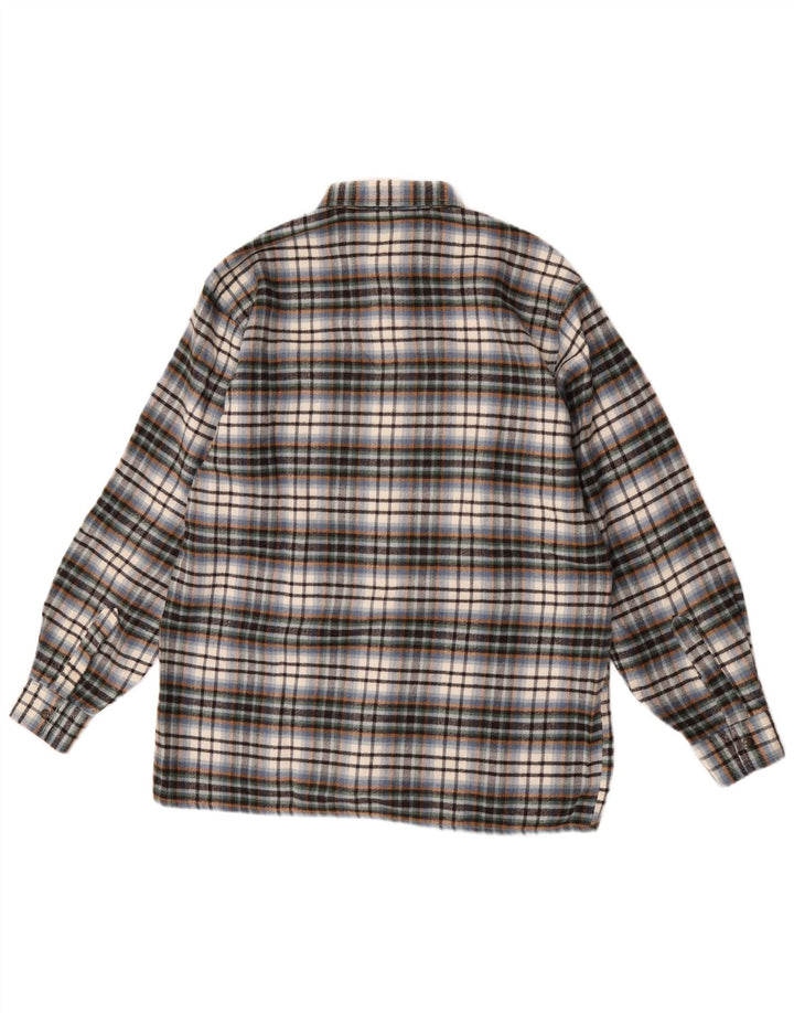 Cămașă Vintage pentru bărbați, lână cu carouri mari, multicolore