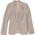 Jachetă Blazer pentru femei Zara cu 1 nasture UK 4 XS Poliester alb cu dungi