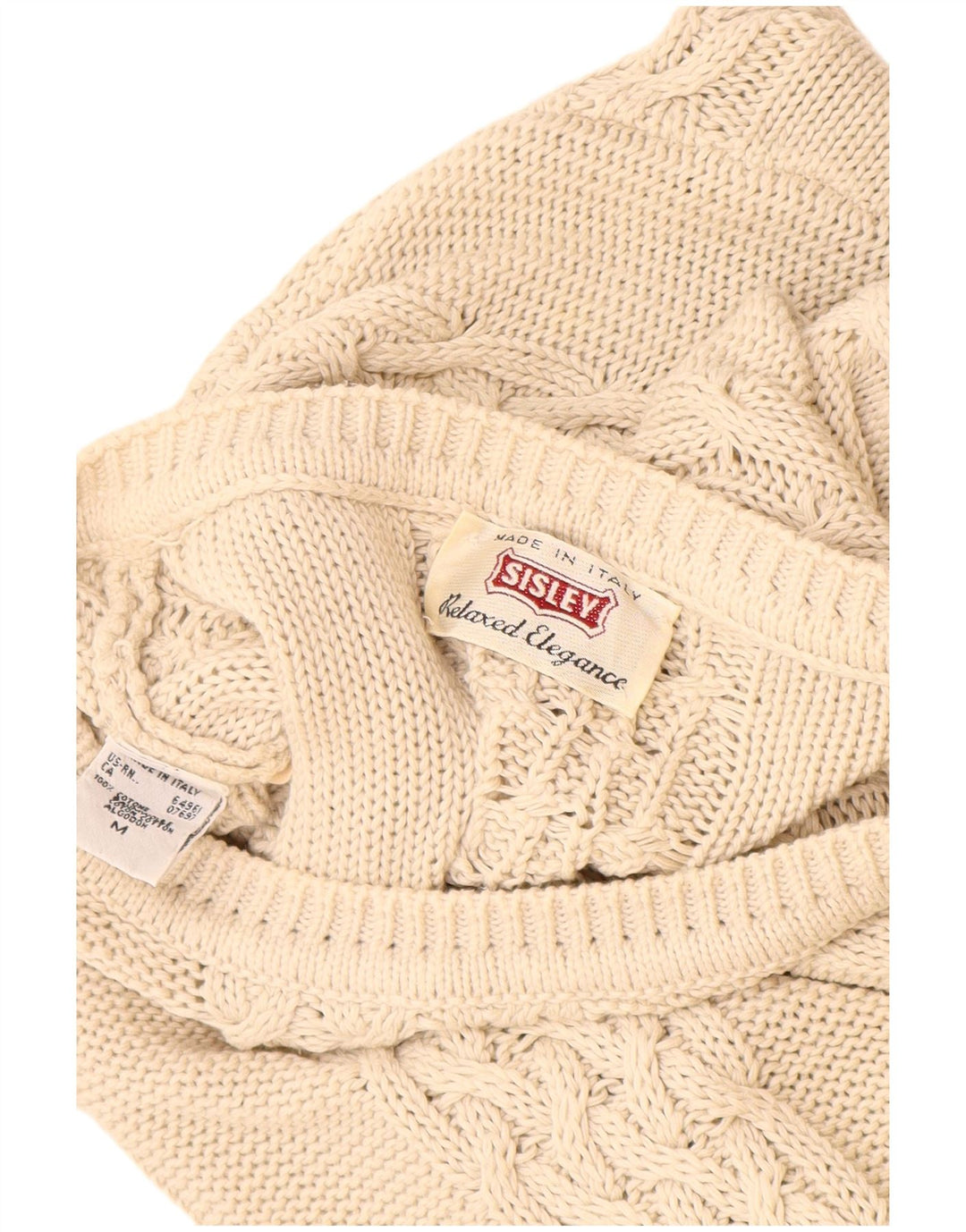 Pulover pentru femei Sisley Relaxed Elegance cu decolteu triplu, UK 14 Bej mediu