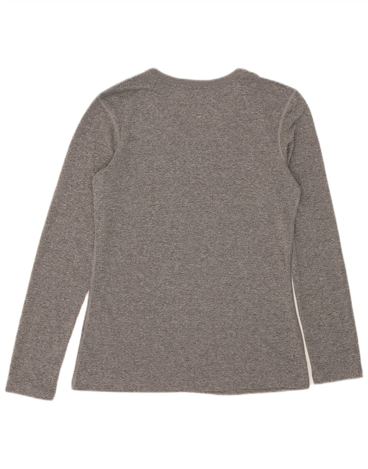 Top cu mânecă lungă NIKE Dri Fit pentru femei UK 10, mic, gri, poliester cu pete