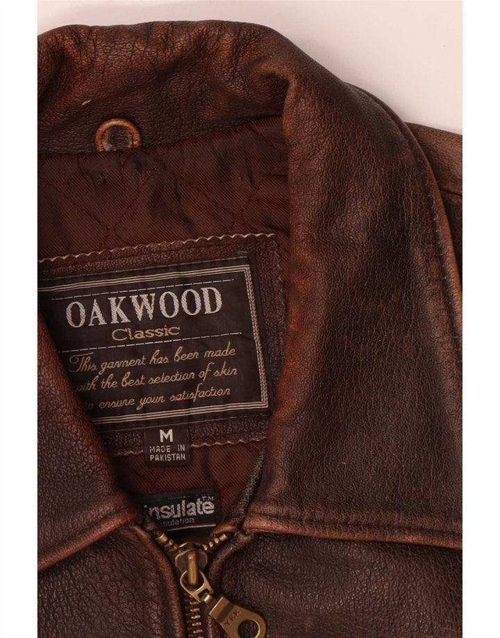 Jachetă de piele pentru bărbați Oakwood UK 38 maro mediu