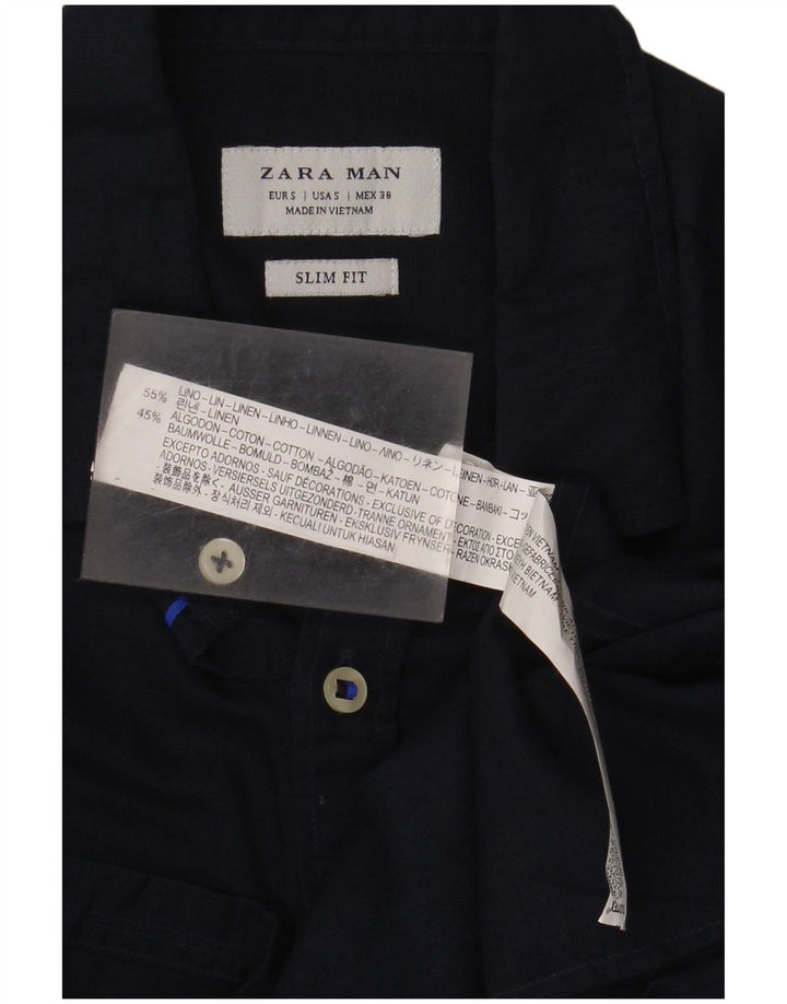 Cămașă Slim Fit Zara Bărbați Mic Bleumarin In