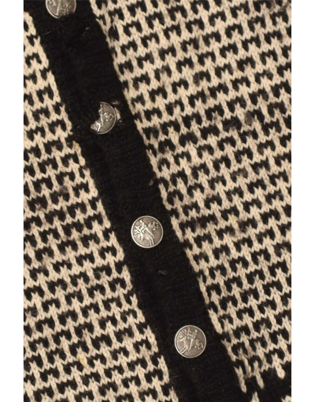 Cardigan Vintage pentru bărbați, XL, negru, Fair Isle