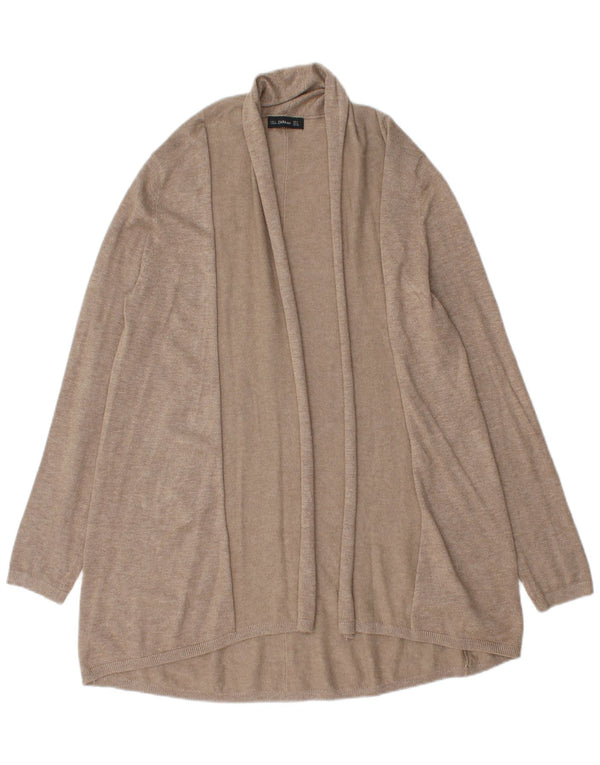 Pulover cardigan deschis pentru femei Zara UK 12 Medium Bej Viscoza