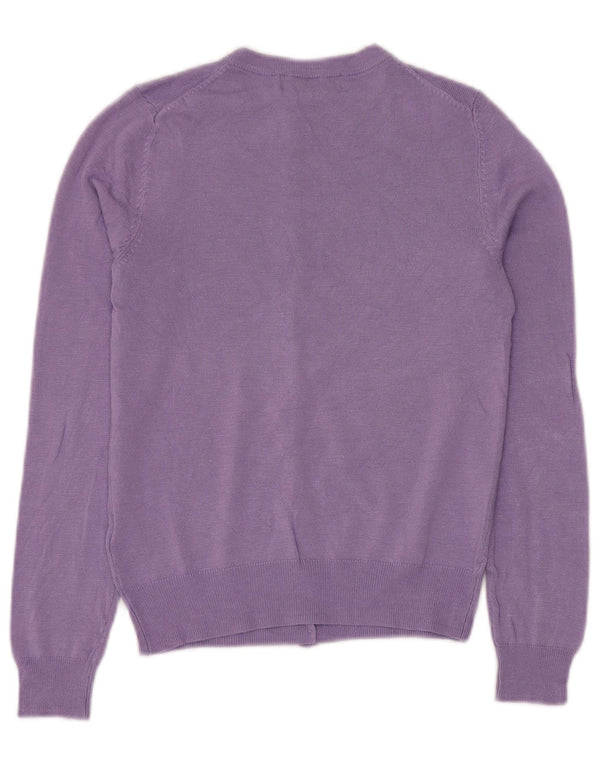 MARKS & SPENCER Pulover cardigan crop pentru femei UK 8 Small Viscose violet