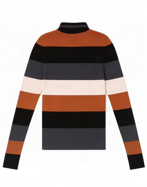 Crop Top pentru femei Zara cu mânecă lungă UK 12 Mediu, multicolor, în dungi, viscoză