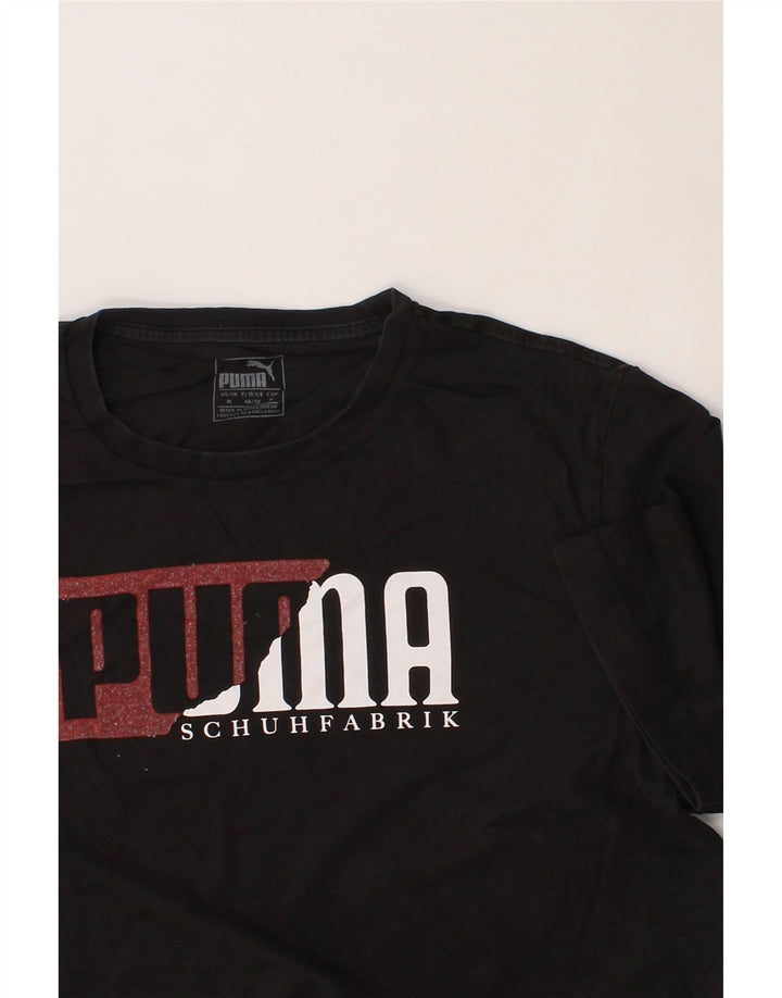 PUMA Mens Graphic T-Shirt Top Medium Black Vintage Puma and Second-Hand Puma from Messina Hembry 
