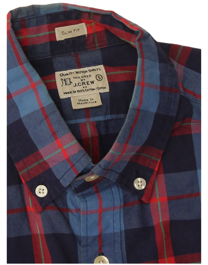 Cămașă Slim Fit pentru bărbați J. Crew, bumbac cu carouri, albastru bleumarin