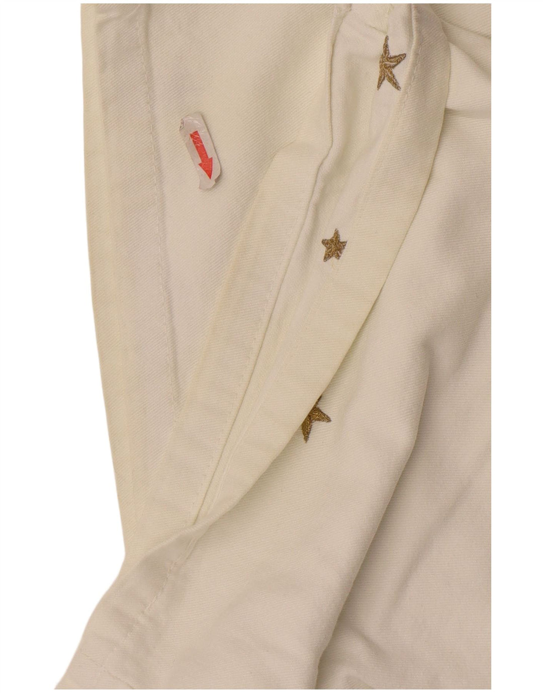 Pantaloni scurți din denim vintage pentru femei IT 42 Medium W30 Bumbac geometric alb