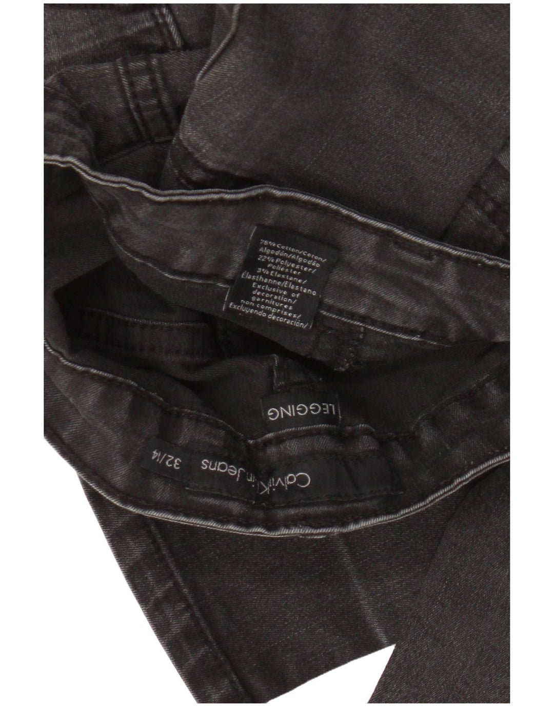 Blugi Calvin Klein pentru femei cu jambiere US 14 Large W32 L30 Bumbac gri