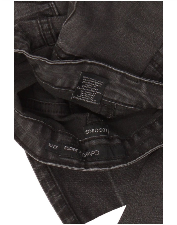 Blugi Calvin Klein pentru femei cu jambiere US 14 Large W32 L30 Bumbac gri